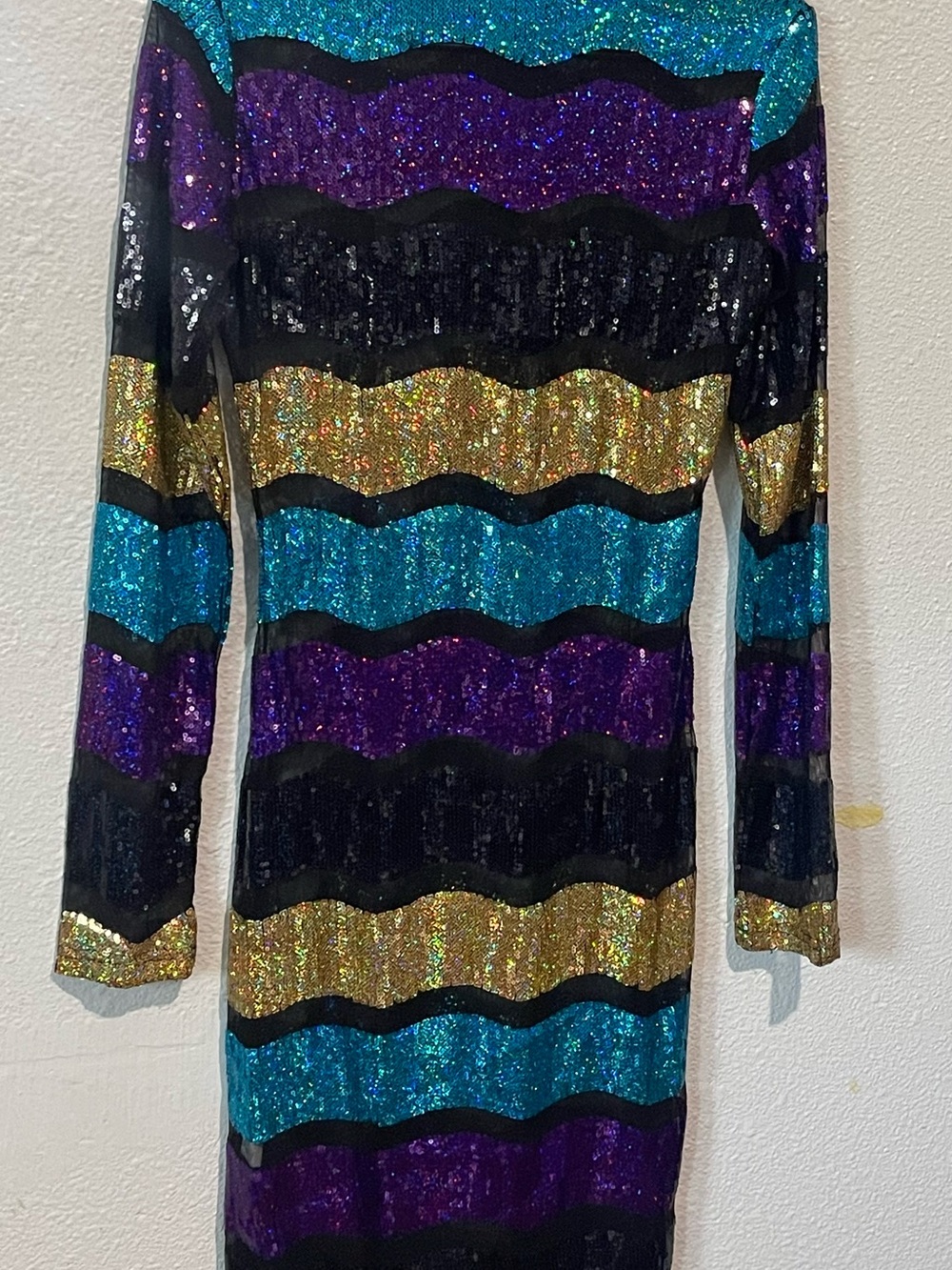 Girls' Sequin Stripe Party Dress - Multicolor